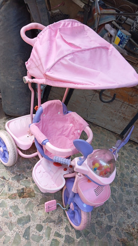 Triciclo Con Manija Para Llevar Rosa (Usado)