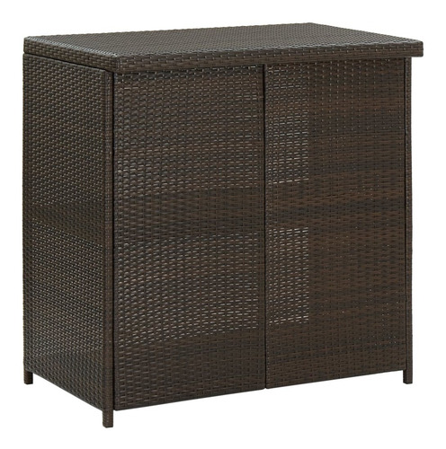 Juego De Bar De 3 Piezas Poly Rattan Brown
