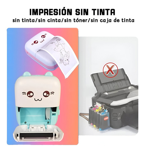 Mini Impresora Portatil Térmica Bluetooth Para Android / Ios Rosa Claro