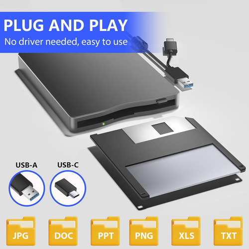 Leitor De Disquete, Unidade De Disquete Externa De 3,5 Poleg