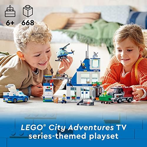 Comisaría De Policía Lego City Con Furgoneta, Camión De Basu
