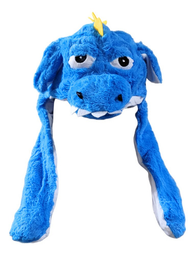 Gorrito Con Luces Levanta Orejas Peluche Gorro Invierno Luz Dinosaurio Azul U