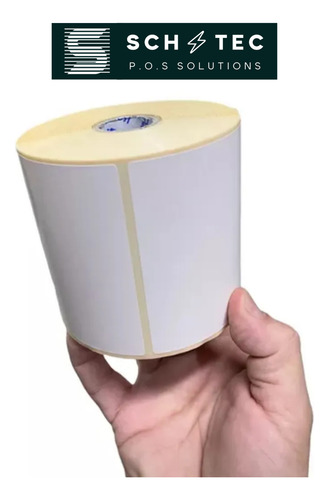 Rollo De Etiquetas Adhesivas 100x100 Impresoras Térmicas Blanco Blanco