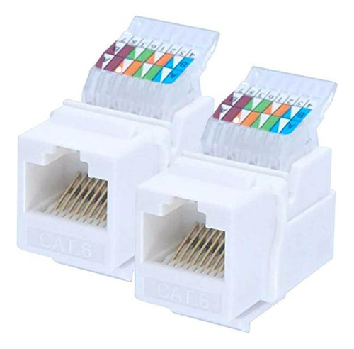 Ficha Jack Rj45 Auto Impacto Cat 6 Conector De Redes Pack X2