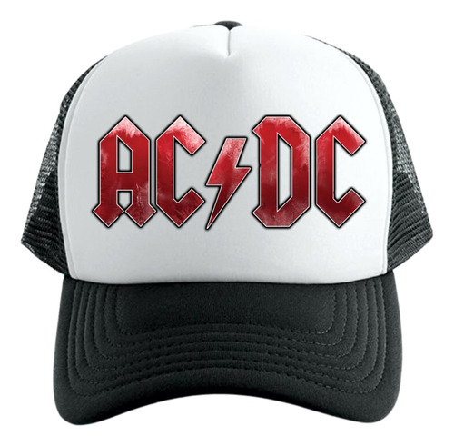 Gorra Tipo Trucker Negra Ac Dc Red