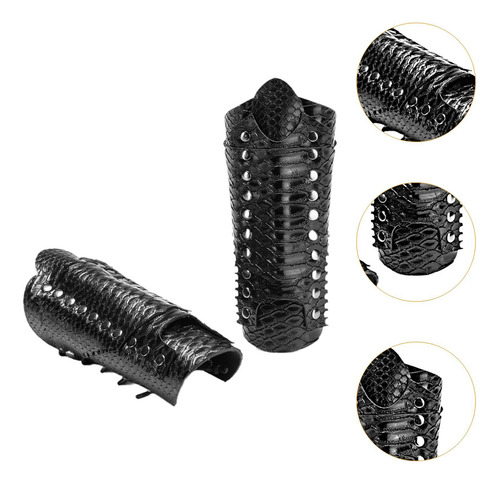 Muñequera De Cuero Pu, Brazaletes Medievales, Muñequeras