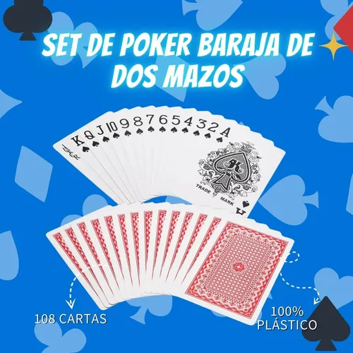 Set De Poker Baraja De Dos Mazos Incluye Estuche En Plástico