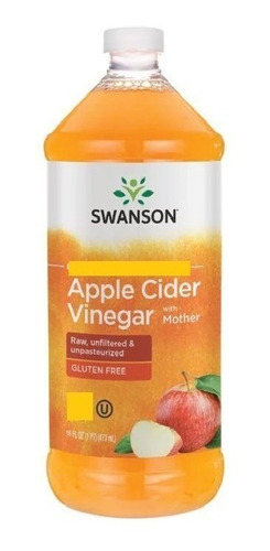 Swanson I Vinagre Sidra Manzana Madre I 16floz Liq I 31 Serv