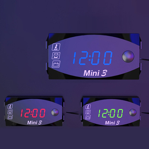 Li Reloj Digital 3 En 1, Termómetro Y Voltímetro, Ip67