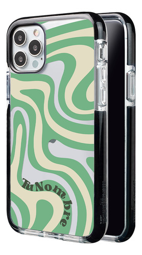 Funda Para iPhone Con Tu Nombre Para Mujer Curvas Verde