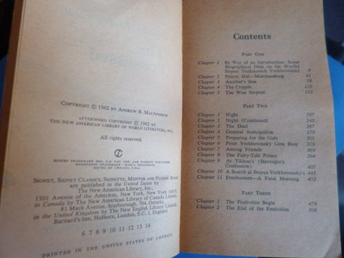 The Possessed Fydor Dostoyevsky Edicion Ingles (Usado)