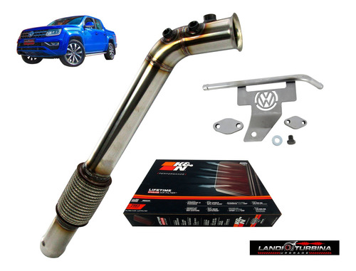 Downpipe Dpf Aço Inox Amarok 2.0 140cv + Kit Egr Filtro K&n