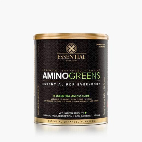 Kit 2 Amino Greens Amoniácidos Essential Nutrition 240g