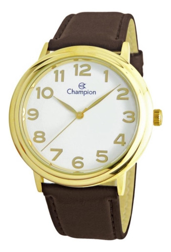 Relógio Champion Masculino Cn20220m Dourado Mostrador Branco