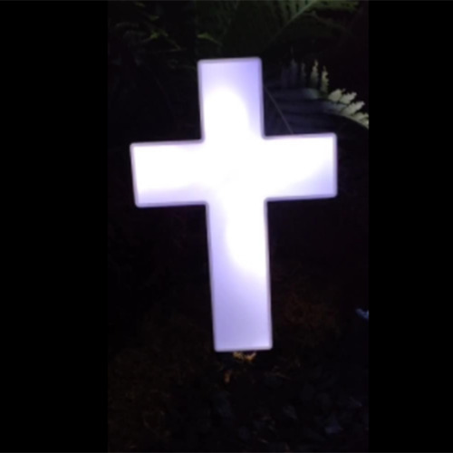 Lápida Conmemorativa Lateral Con Luces Led En Forma De Cruz,