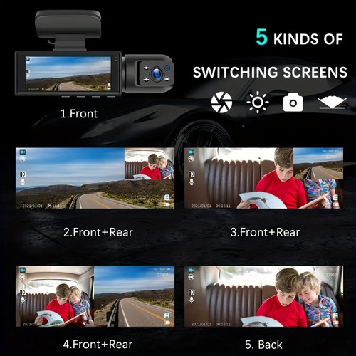 Câmera De Carro 1080p Câmera De Espelho Retrovisor 3