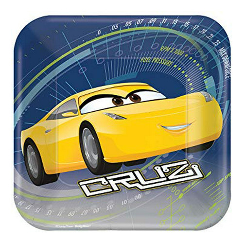 Platos Cuadrados Disney Cars 3 Compatibles Con Fiestas Infan