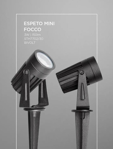 5x Espeto 3w 3000k Mini Focco 25º Ip67 Branco Quente Stella