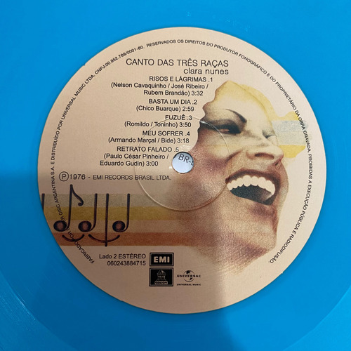 Lp Azul- Clara Nunes ( Canto Das Três Raças, 2022 ) (Usado)
