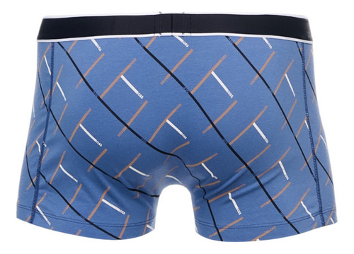 Boxer Trunk Boss 24 Print Estampado Azul De Algodón Original