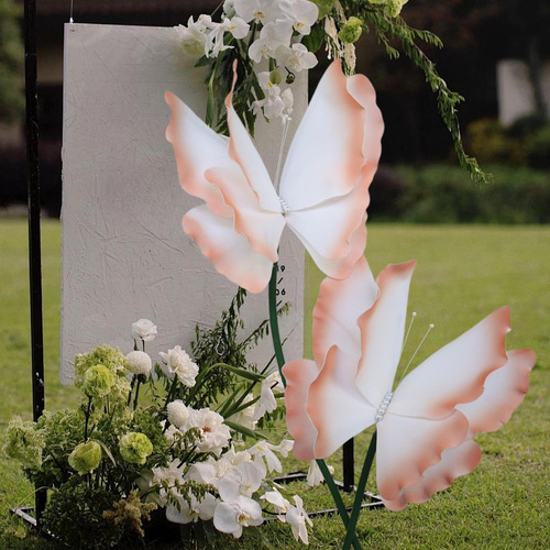 2 Decoraciones De Mariposas Artificiales Creativas Naranja