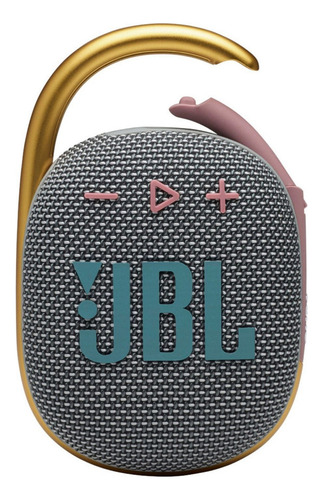 Bocina Portátil JBL Clip 4 Bluetooth, Impermeable, Color Gris, USB-C