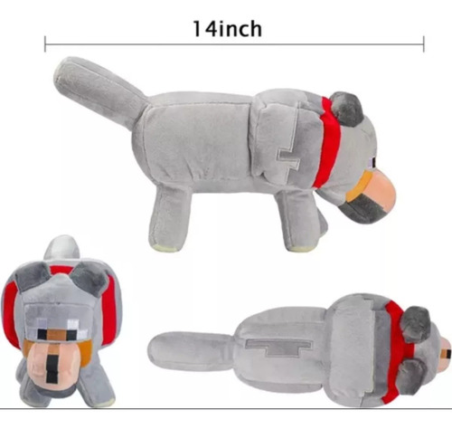 Mz Peluche De Lobo Juego De Minecraft Pixel 35cm
