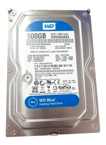 Disco Rígido Interno Western Digital  Wd5000aakx 500gb Azul