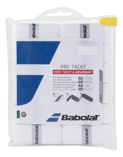 Sobregrip Babolat Pro Tacky X3 Blanco