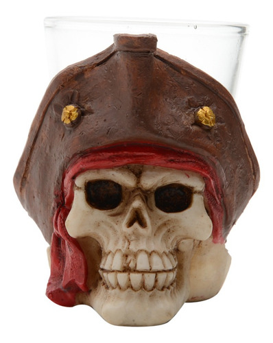 Mini Caveira Pirata De Chapéu C/ Copo Shot 50ml Urban 43091