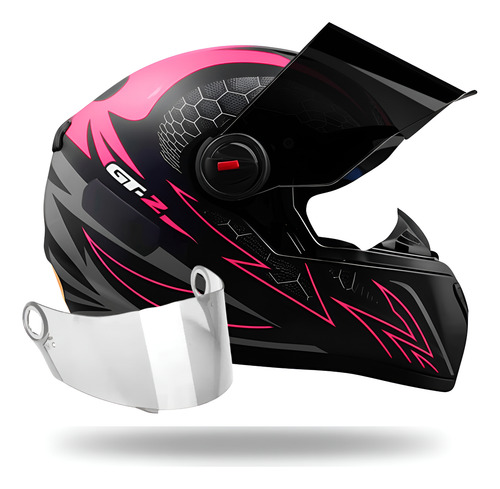 Capacete Fw3 Fechado Gt2 C/ Narigueira Alta + Viseira Fumê