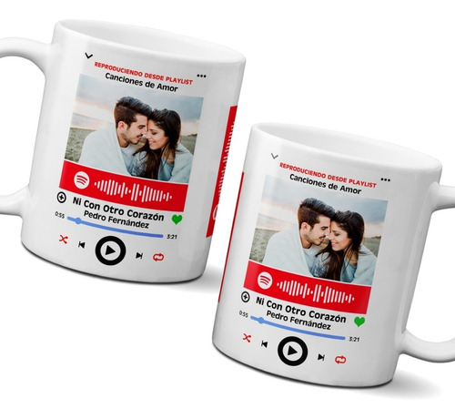Taza 11 Onzas Canción Con Código Y Fotografía Personalizada
