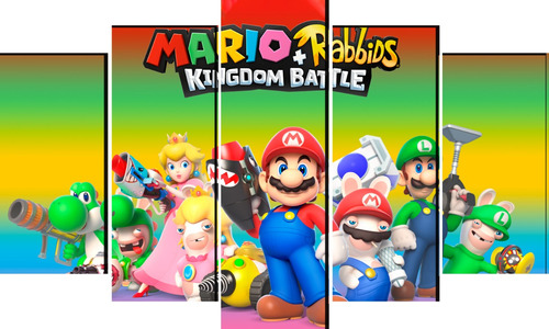 Cuadro Decorativo 5 Piezas Mario And Rabbids Kingdom Battle 