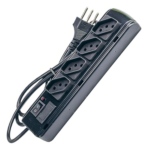 Kit C/ 20 Filtro De Linha 4 Tomadas Diagonais Em Abs 127/220 Cor Preto 127v/220v