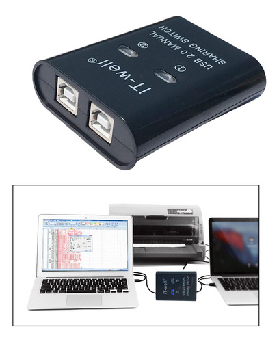 2 Dispositivo Usb Para Impresoras, Portátil, 2 En Un,