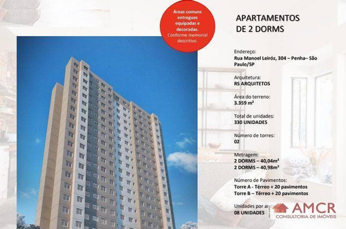 Imagem 29 de 30 de Apartamento Com 2 Dormitórios À Venda, 40 M² Por R$ 220.000,00 - Penha - São Paulo/sp - Ap1006