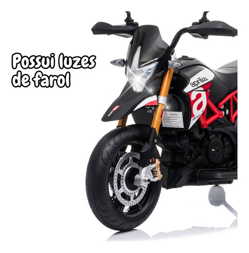 Mini Moto Infantil Aprilia Dorsoduro 900 Luz E Som Até 25 Kg