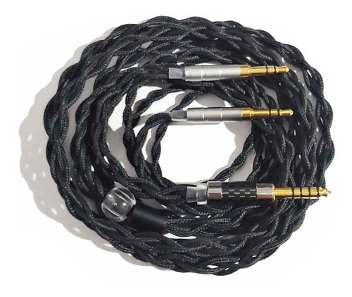 Cable Balanceado De Plata Pura 4.4mm A Dual 3.5mm Trenzado