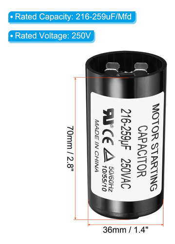 Ts Condensador 400-480uf/mfd 250 V 50/60 Hz Cd60