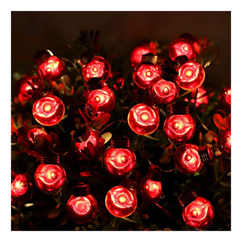 Asiento Soleado Red Bulb Led String Lights 10ft 30 Bxqs6