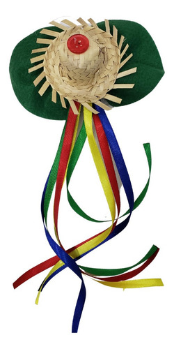 Imagem 6 de 10 de Presilha Enfeite Cabelo Mini Chapéu Festa Junina Quadrilha