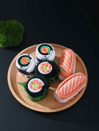 Set De Calcetas Medias Calcetines Sushi 3 Pares Unitalla