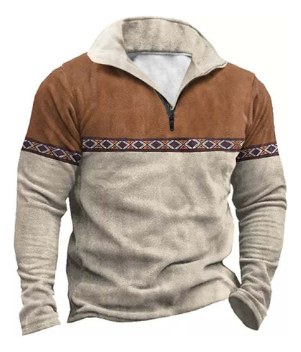 Jersey De Manga Larga Con Media Cremallera Para Hombre Con B