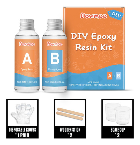 Kit De Resina Epoxi Transparente, Adhesivo De Curado De Alta
