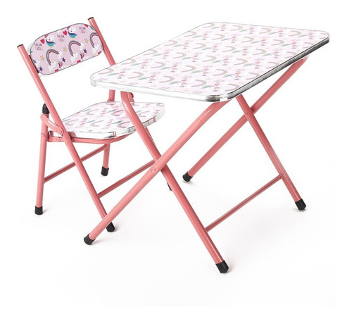 Imagen 1 de 10 de Juego Mesa Silla Niños Chicos Infantil Plegable Resistente