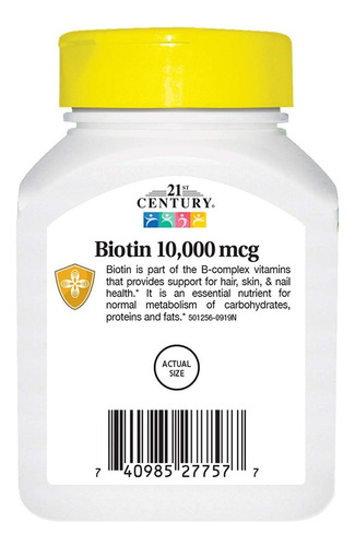 Biotina Premium Cabello Uñas 5,000mcg 110 Caps Eg Bb22 Sabor Sin Sabor