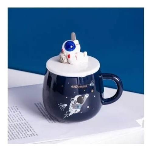 - . Taza De Astronauta Espacial Con Diseño Kawaii Y Cuchara