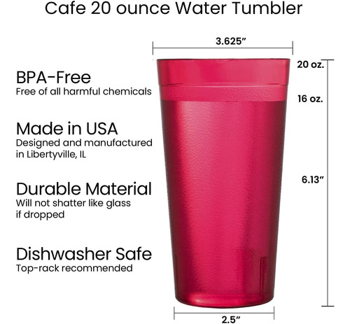Café. 16 Piezas, Resistente A La Rotura, 20 Oz. Vasos Para B