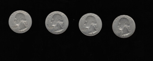 Ltc747. Lote De 4 Monedas 25 Centavos (quarters) 1965-1974.