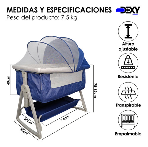 Cuna Corral Colecho Para Bebés Antirreflujo Mecedora